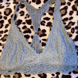 Blue silky lace brawl let